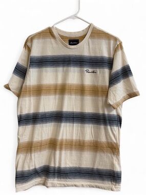 Primitive Men's Cream Tee with Navy and Tan Stripes
